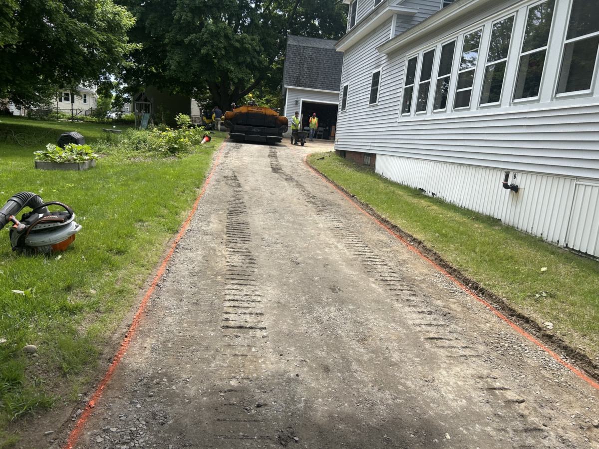 Driveway in Berwick, Maine excavated and graded to a gravel base before paving